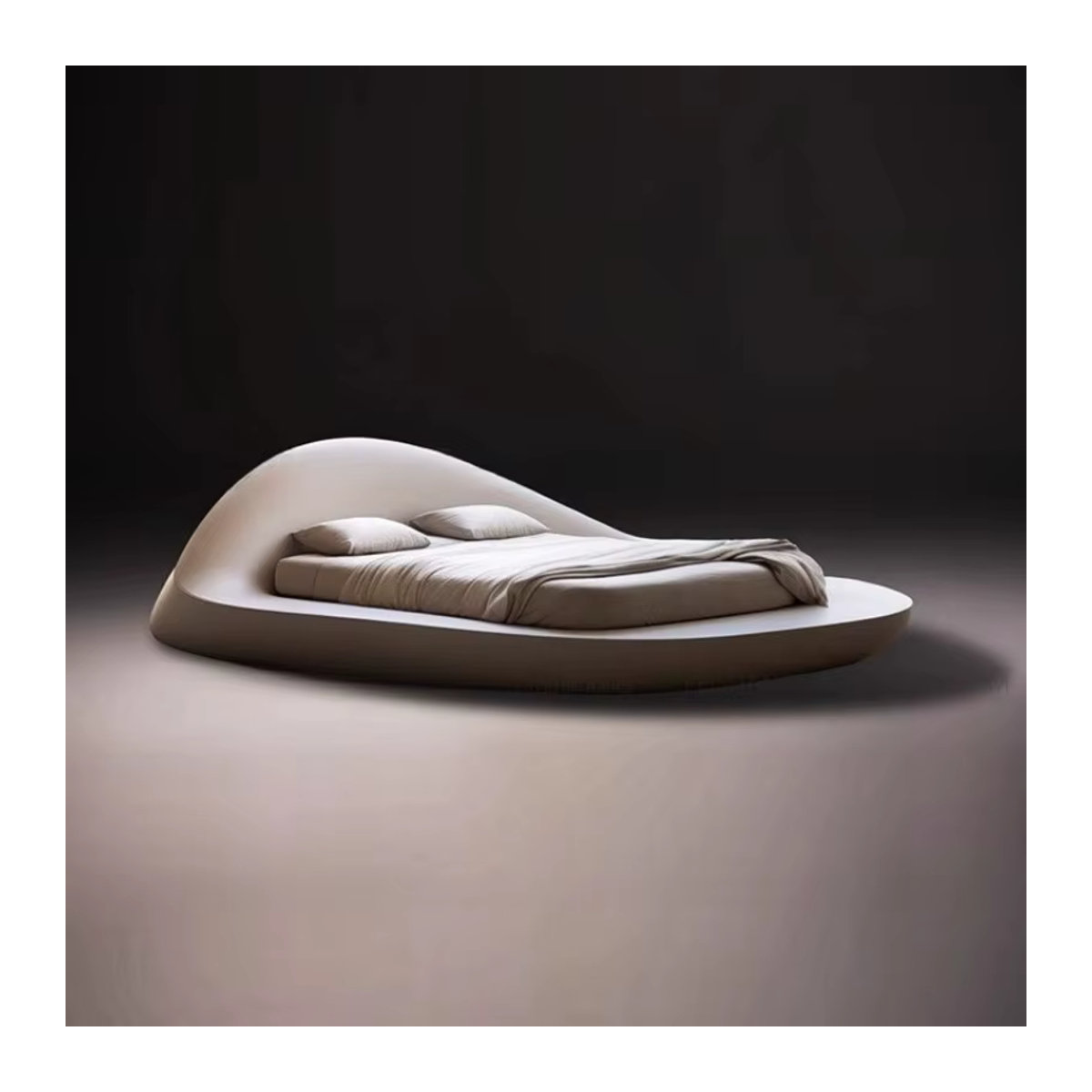 DUTRIEUX Modernes Polster-Doppelbett in Beige B/T: 180 x 200 cm - Bild 2