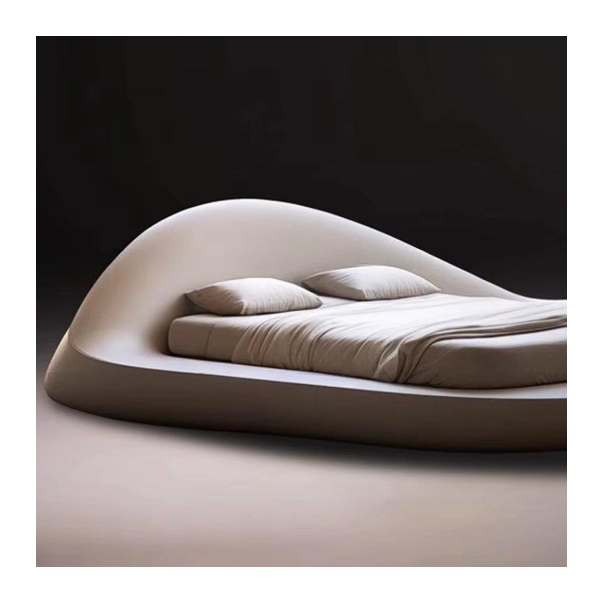 DUTRIEUX Modernes Polster-Doppelbett in Beige B/T: 180 x 200 cm - Bild 3
