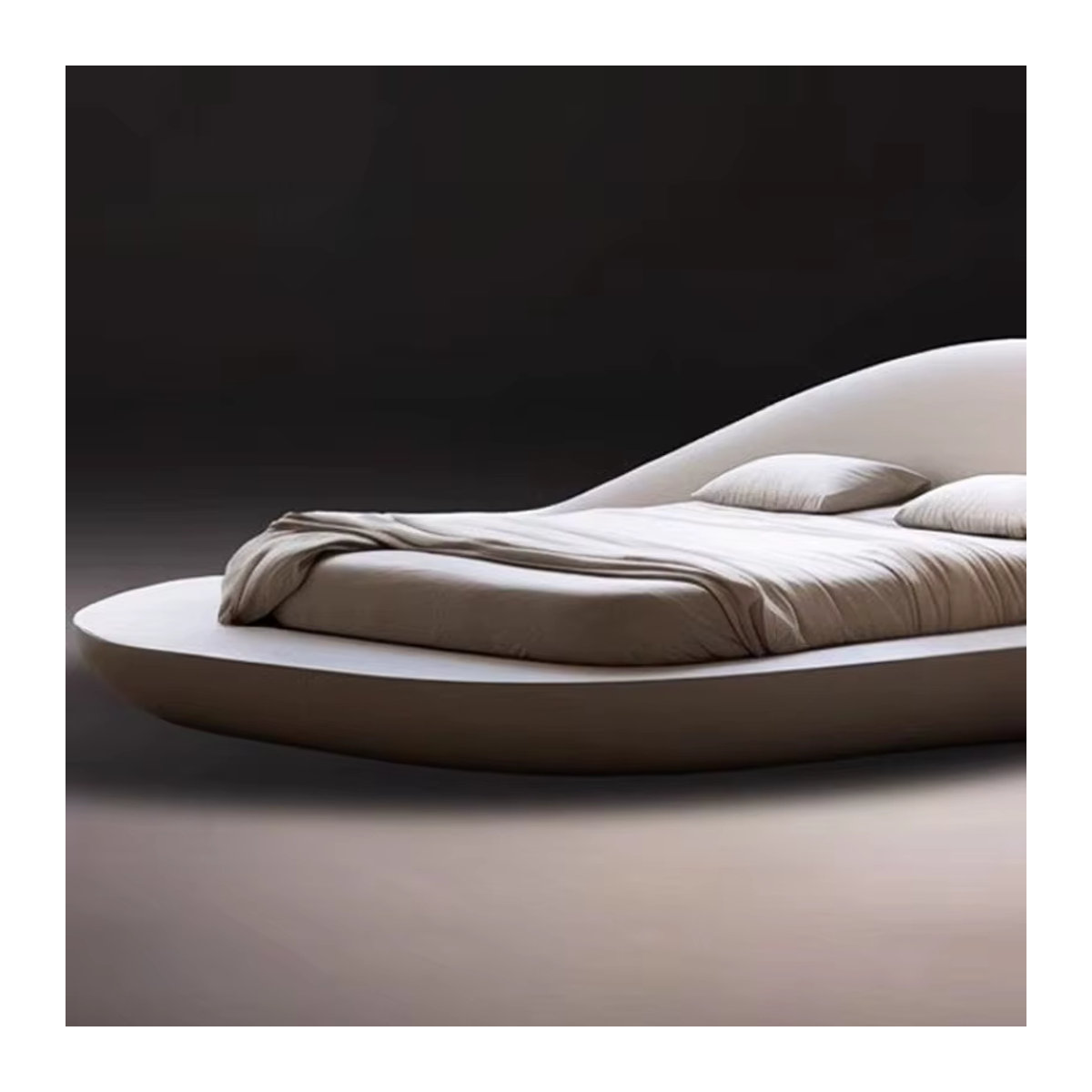 DUTRIEUX Modernes Polster-Doppelbett in Beige B/T: 180 x 200 cm - Bild 4