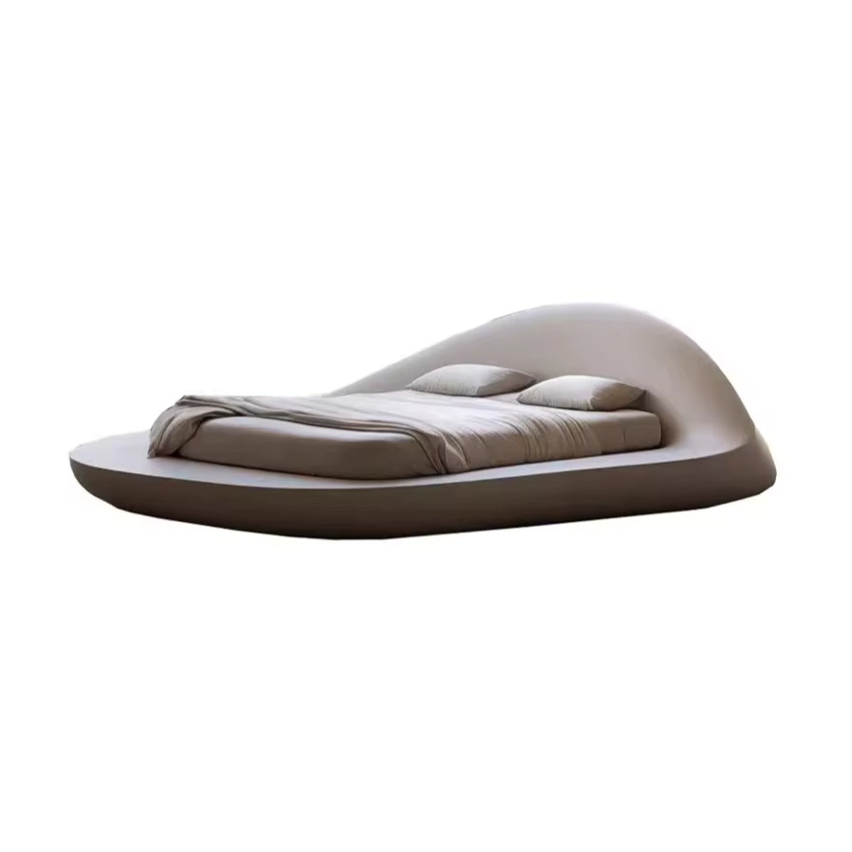 DUTRIEUX Modernes Polster-Doppelbett in Beige B/T: 180 x 200 cm - Bild 6
