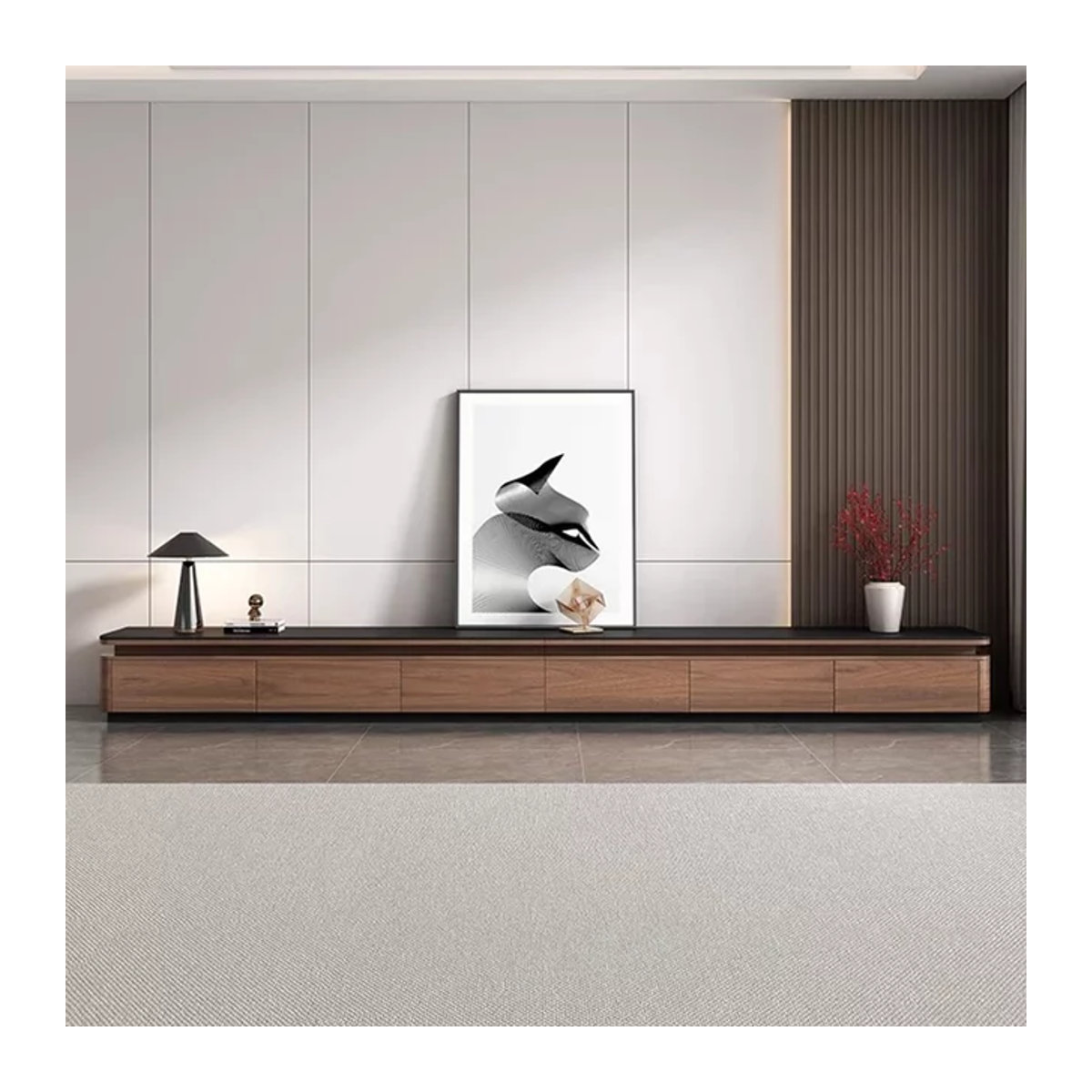 DUTRIEUX Modernes TV-Lowboard aus Holzwerkstoff in Braun, Rechteckig, B: 160 cm, H: 160 cm, T: 160 cm - Bild 1