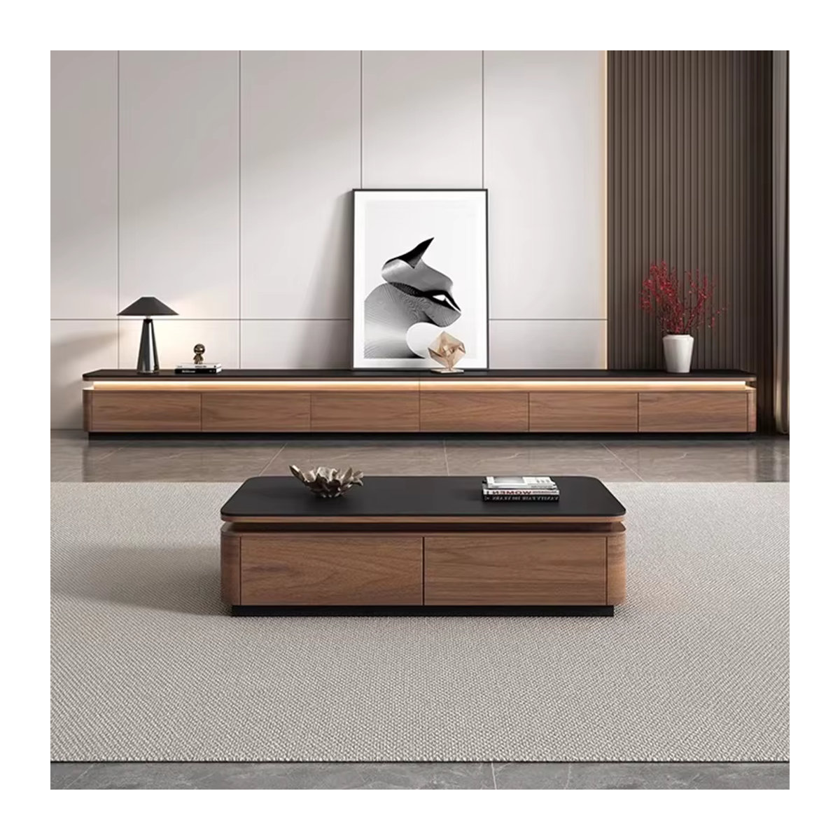 DUTRIEUX Modernes TV-Lowboard aus Holzwerkstoff in Braun, Rechteckig, B: 160 cm, H: 160 cm, T: 160 cm - Bild 3