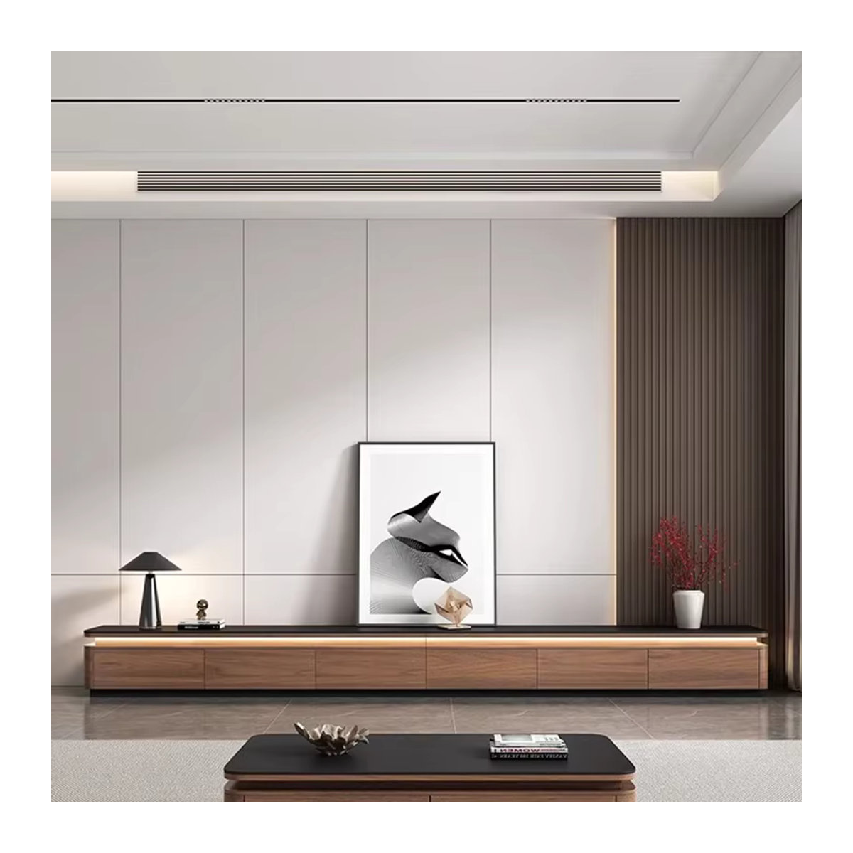 DUTRIEUX Modernes TV-Lowboard aus Holzwerkstoff in Braun, Rechteckig, B: 160 cm, H: 160 cm, T: 160 cm - Bild 4