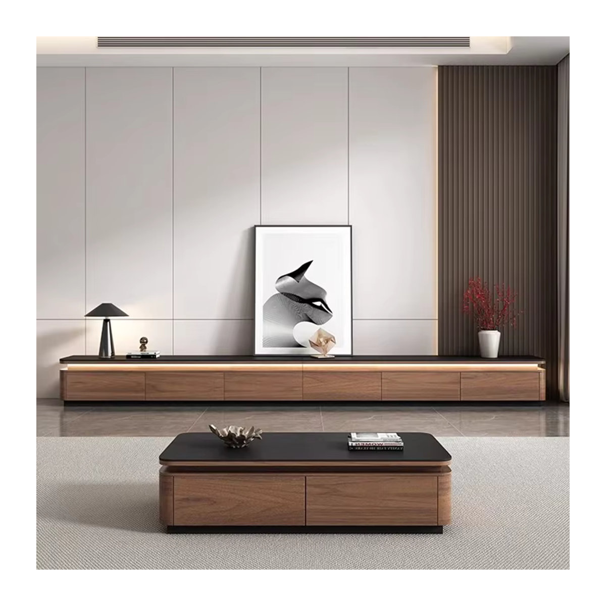 DUTRIEUX Modernes TV-Lowboard aus Holzwerkstoff in Braun, Rechteckig, B: 160 cm, H: 160 cm, T: 160 cm - Bild 5