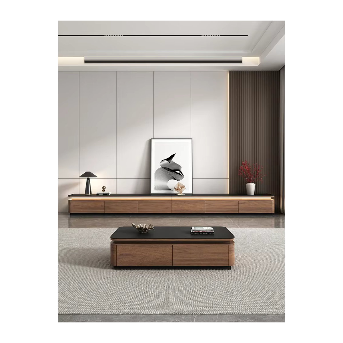 DUTRIEUX Modernes TV-Lowboard aus Holzwerkstoff in Braun, Rechteckig, B: 160 cm, H: 160 cm, T: 160 cm - Bild 7