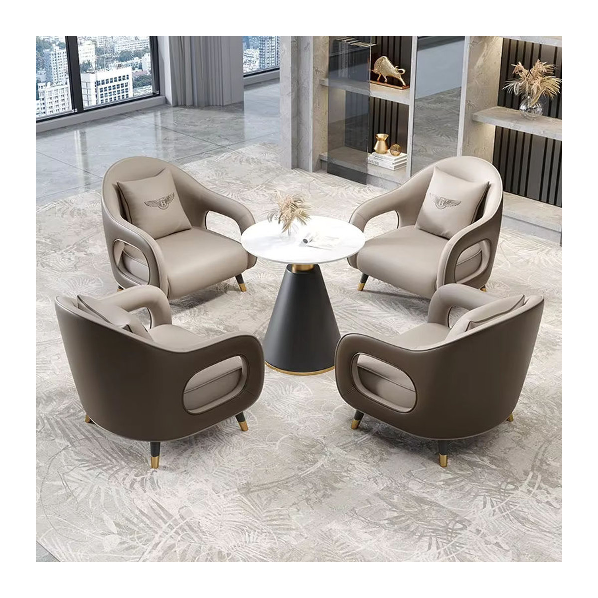 DUTRIEUX Modernes Wohnzimmersofa aus Kunstleder in Beige - Bild 4