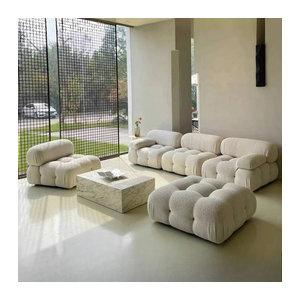 DUTRIEUX Modulsofa in Weiß aus Bouclé im modernen Design