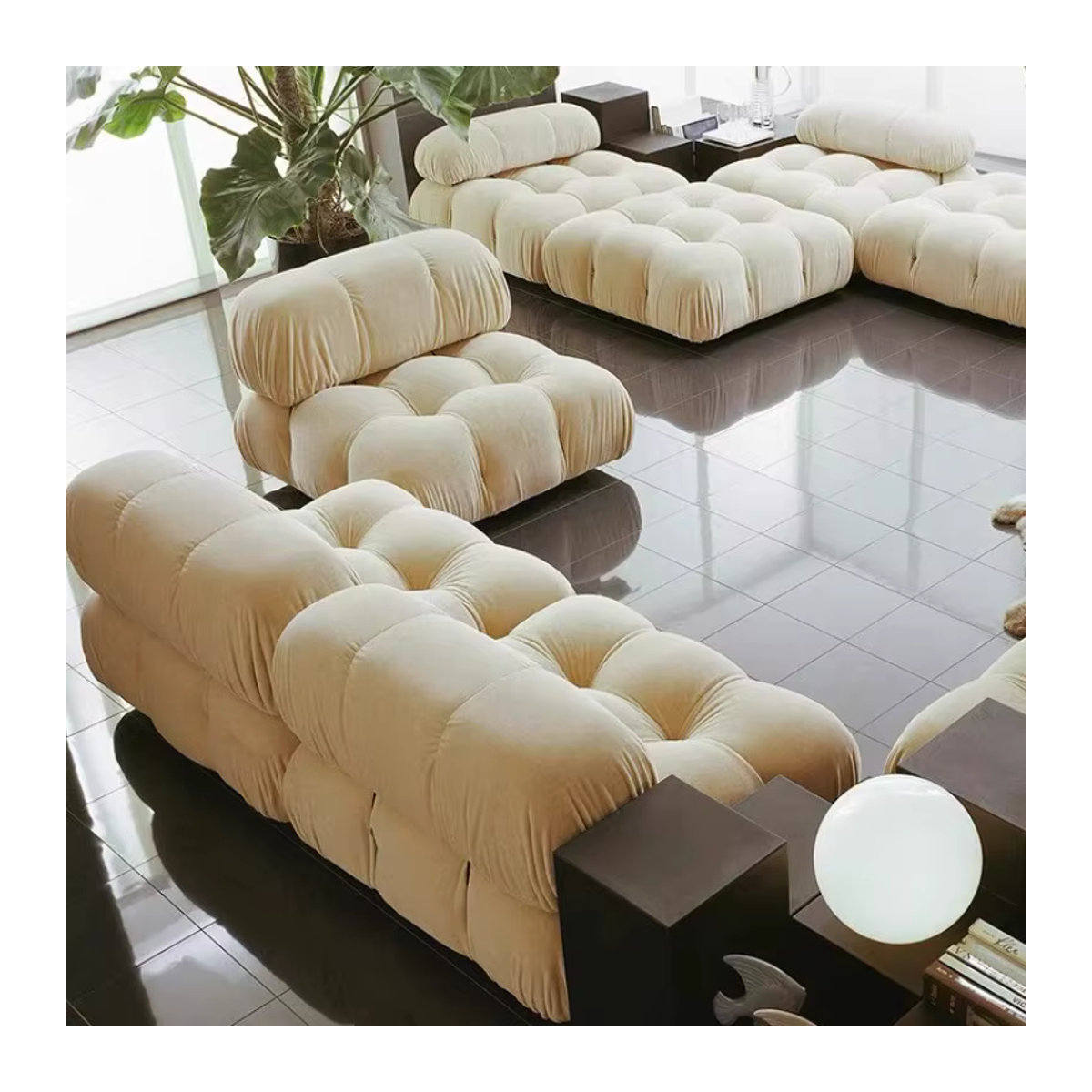 DUTRIEUX Modulsofa in Weiß aus Bouclé im modernen Design - Bild 2