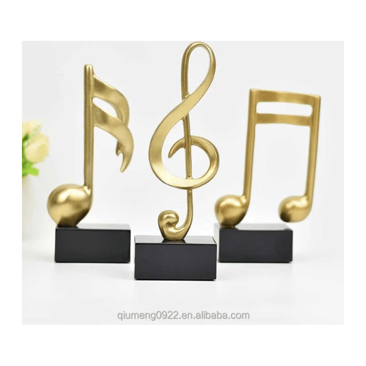 DUTRIEUX Musik-Ornament aus Kunstharz in Gold, minimalistische abstrakte Klavier-Dekoration für dein Zuhause - Bild 1