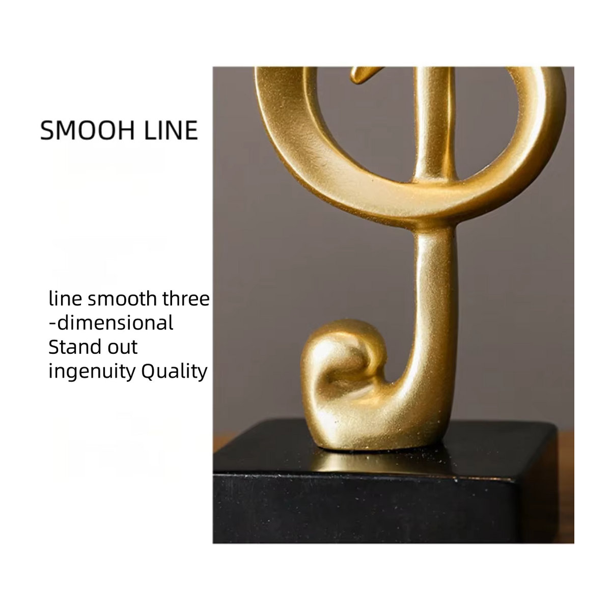 DUTRIEUX Musik-Ornament aus Kunstharz in Gold, minimalistische abstrakte Klavier-Dekoration für dein Zuhause - Bild 3