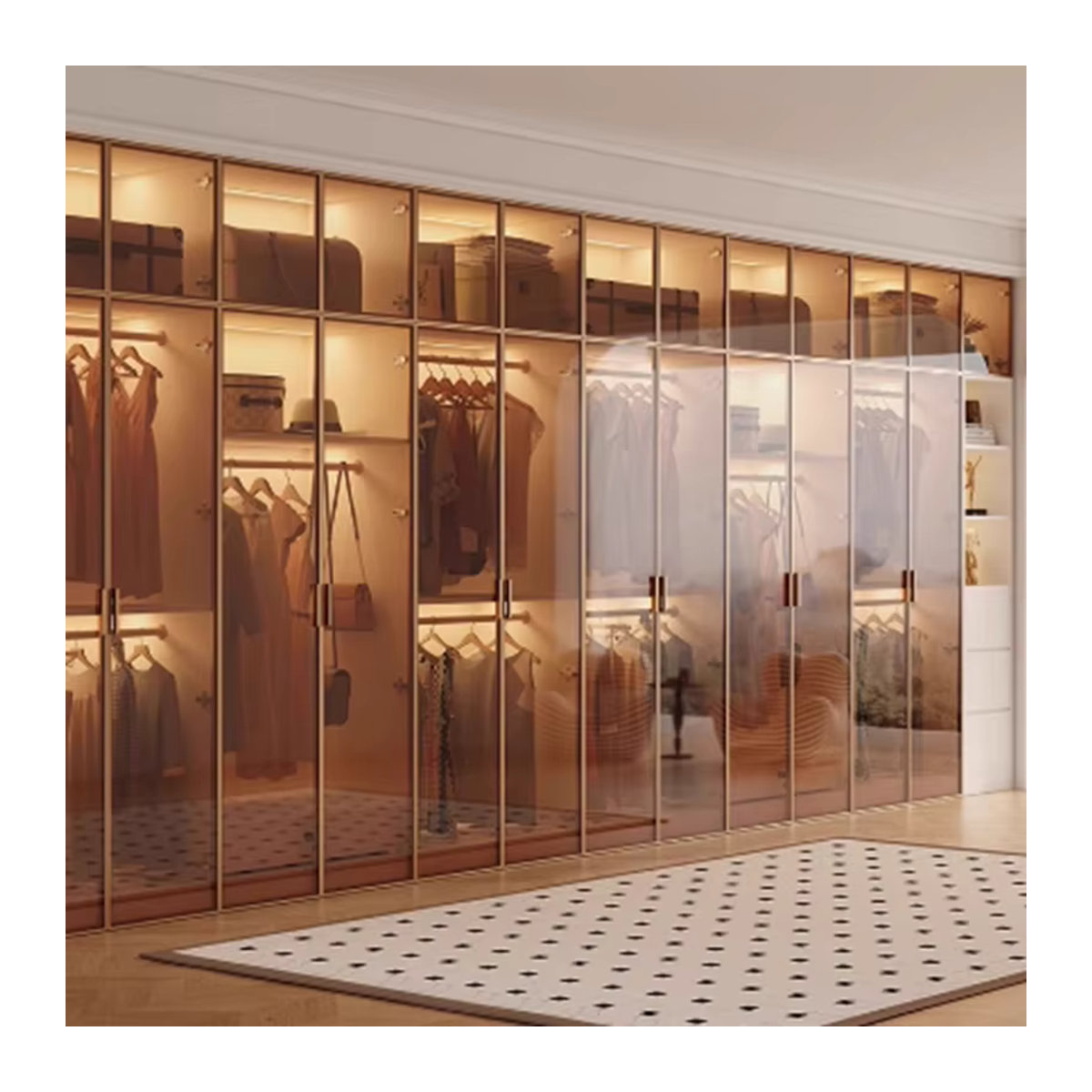 DUTRIEUX Offener Kleiderschrank in Weiß, Minimalistisches Design aus Holz und Glas, Modulares Display-Möbel, B/T/H: 80 x 40 x 55 cm - Bild 5