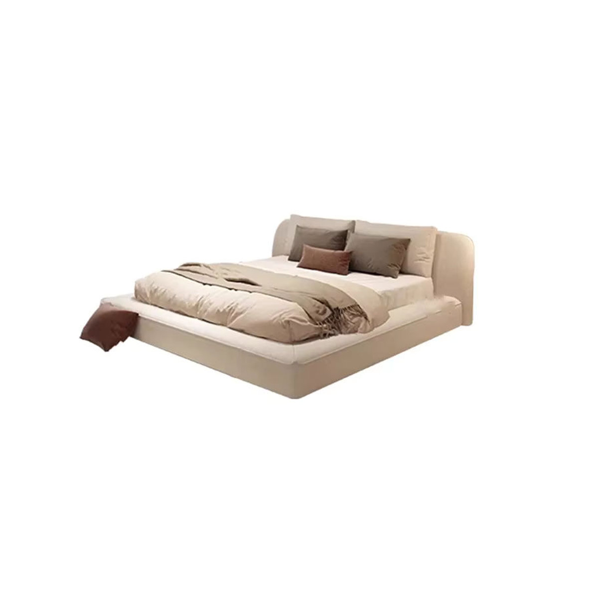 DUTRIEUX Queen-Size Funktionsbett in Beige mit Polsterung und Stauraum, modernes und minimalistisches Schlafzimmerbett - Bild 5