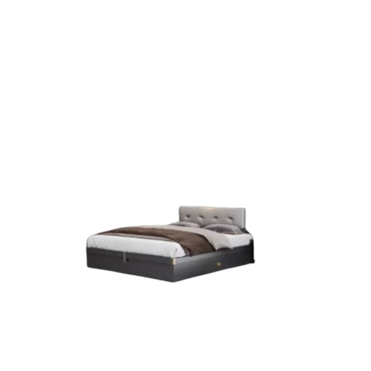DUTRIEUX Schlafzimmer-Set in Schwarz mit Doppelbett und Kommode im minimalistischen Design - Bild 4