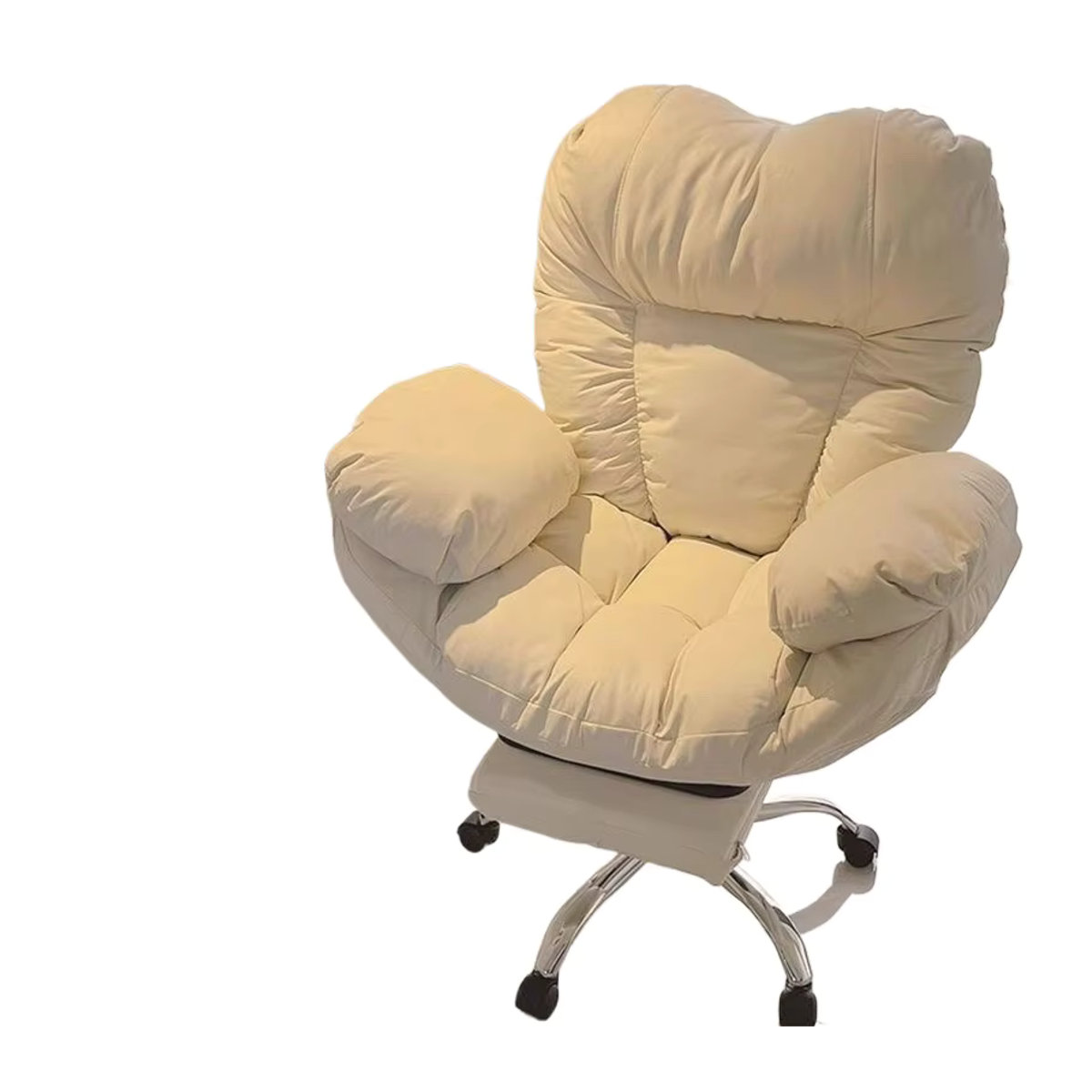 DUTRIEUX Schreibtischstuhl aus Kunstleder mit Metallgestell in Grau oder Beige - Bild 3