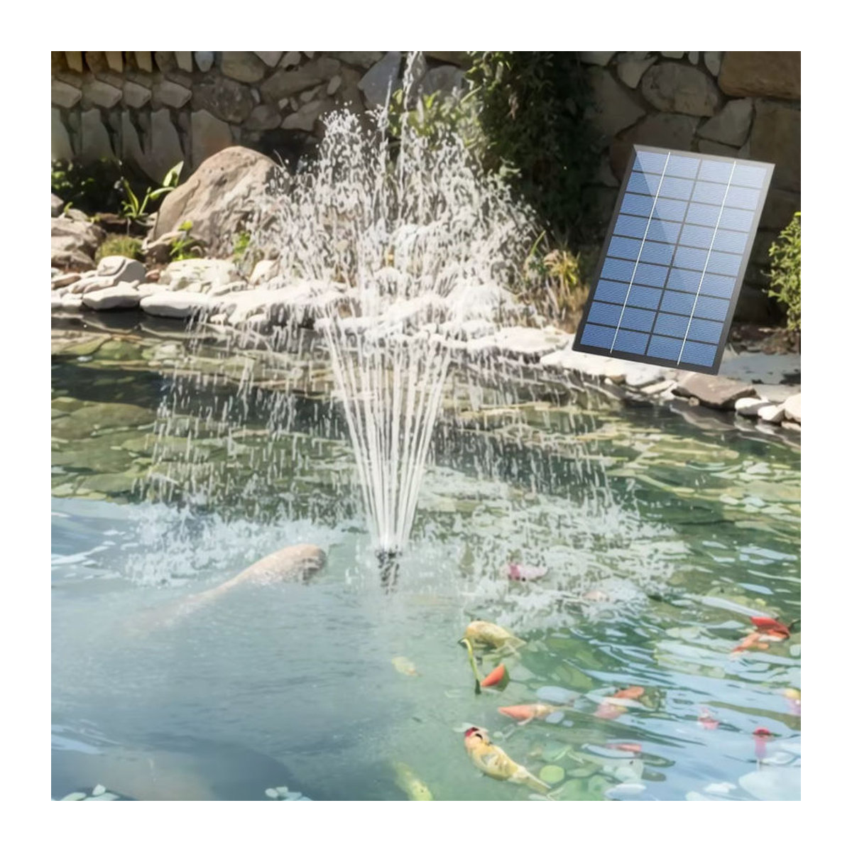 DUTRIEUX Solar-Schwimmbrunnen in Schwarz mit 6 Düsen für Garten, Teich und Vogelbad (2,5 W) - Bild 5