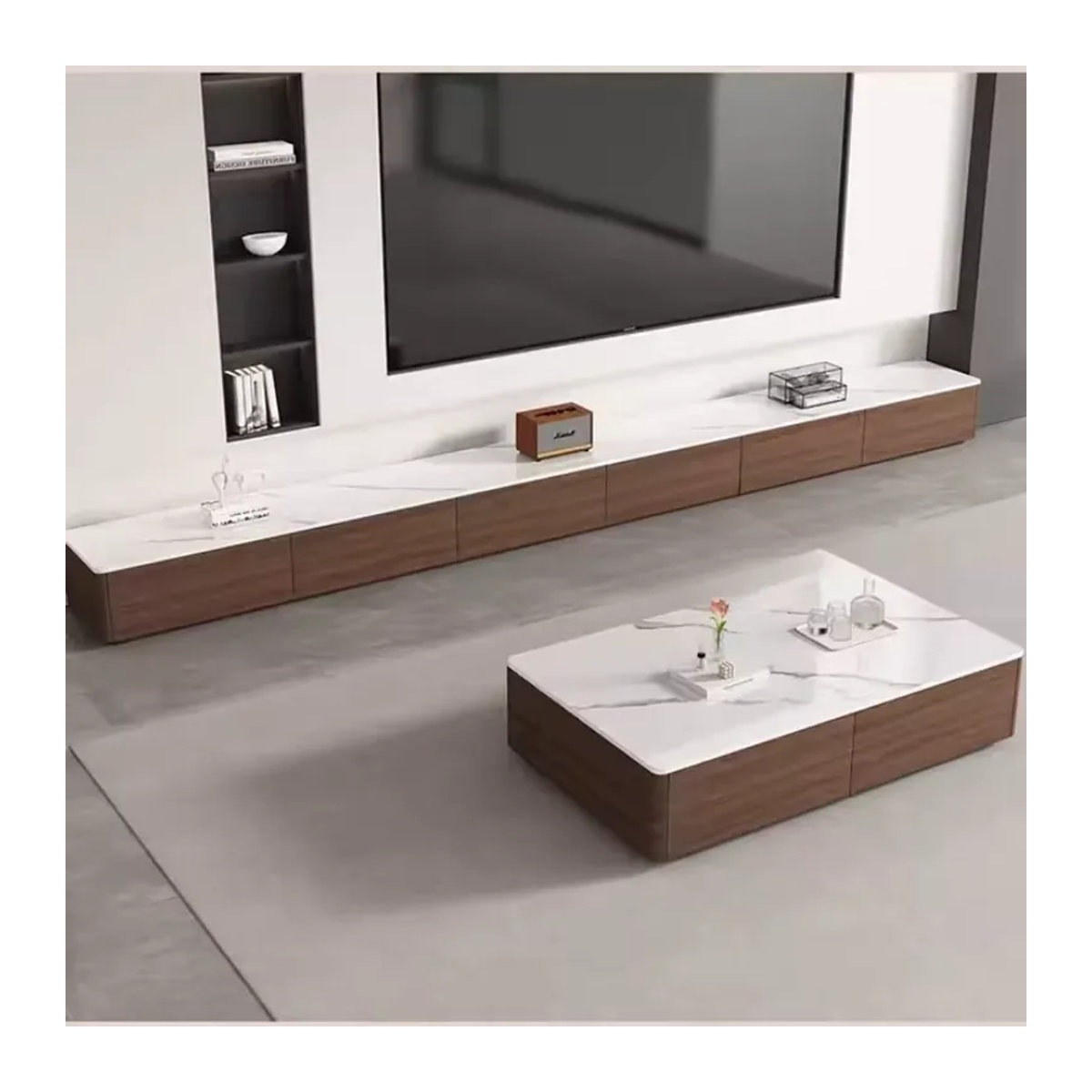 DUTRIEUX TV-Lowboard im Retro Mid-Century Design, Skandinavisch Minimalistisch, Nussbaum, B/T/H: 100 x 40 x 40 cm - Bild 2