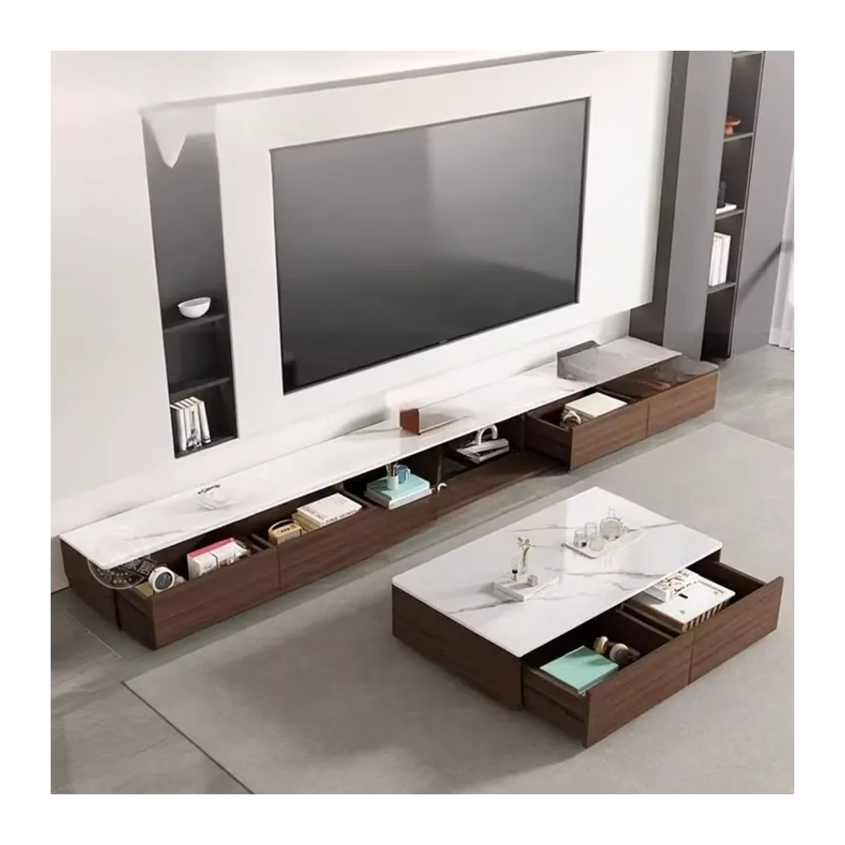 DUTRIEUX TV-Lowboard im Retro Mid-Century Design, Skandinavisch Minimalistisch, Nussbaum, B/T/H: 100 x 40 x 40 cm - Bild 3
