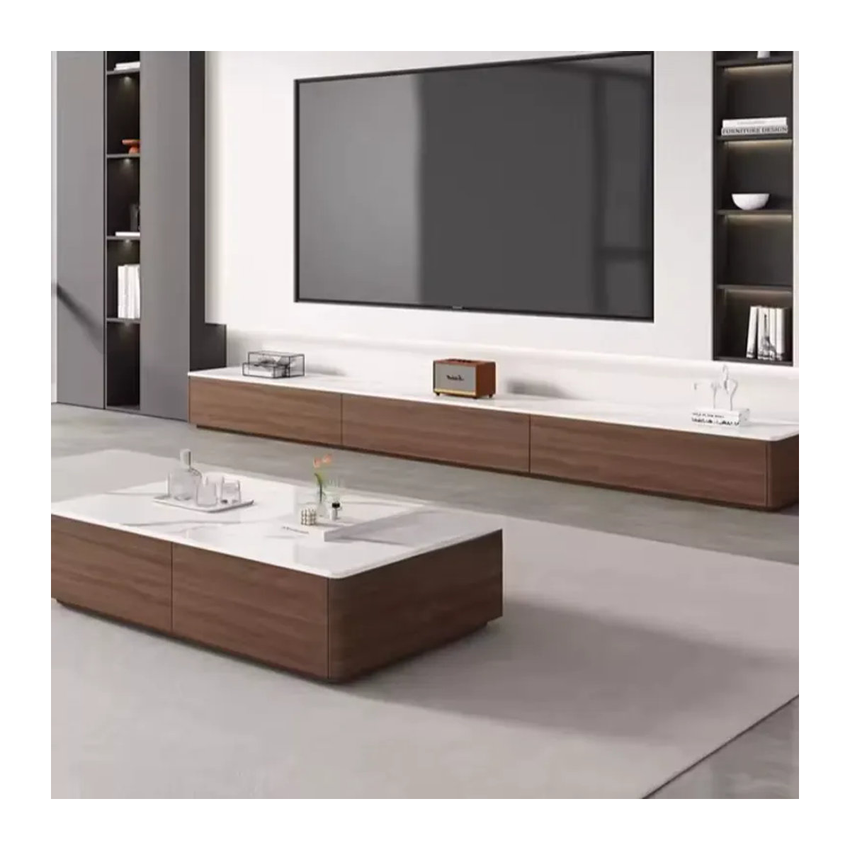 DUTRIEUX TV-Lowboard im Retro Mid-Century Design, Skandinavisch Minimalistisch, Nussbaum, B/T/H: 100 x 40 x 40 cm - Bild 6