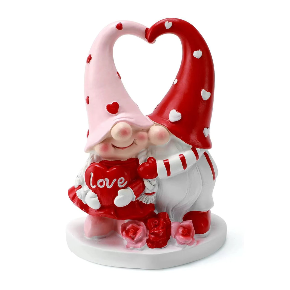 DUTRIEUX Valentinstag Gnom-Statue als süßes Paar aus Kunstharz, mehrfarbige Tischdekoration für Verliebte - Bild 4