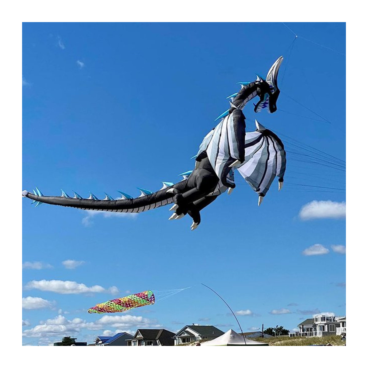 DWLIFE Riesiger Drachen aus Ripstop-Nylon, Aufblasbarer Drachen mit Tasche, 9 km 16 m - Bild 1