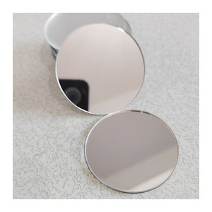 DXLYMYU 12er Set Runde Spiegel Aufkleber Silber Selbstklebend 2mm Glas Wandsticker Dekoration