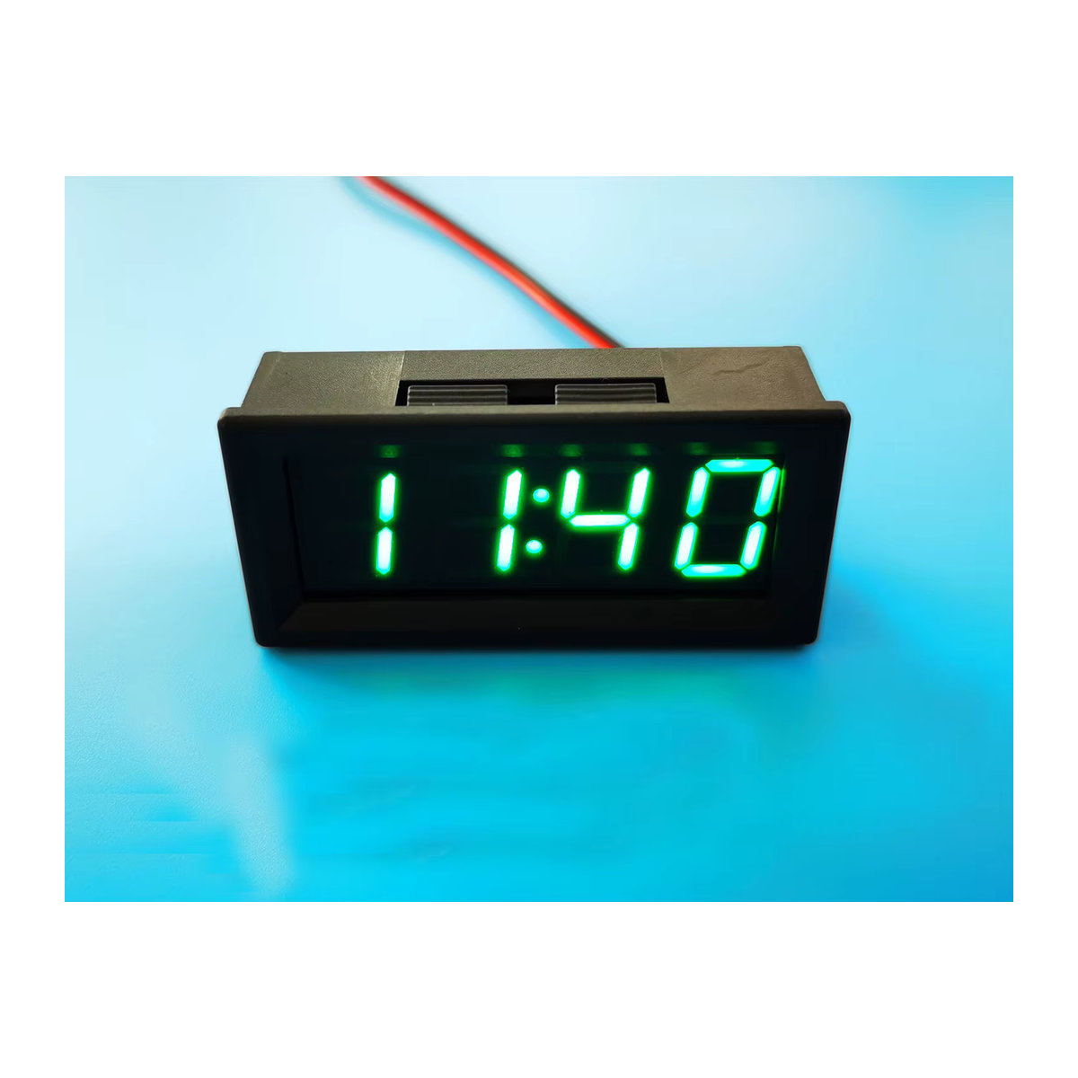 Dykbcells WiFi-Uhr mit LED Digitalröhre, elektronische Uhr mit automatischem Timing und 12/24-Stunden-Anzeige, Schwarz/Rot - Bild 5