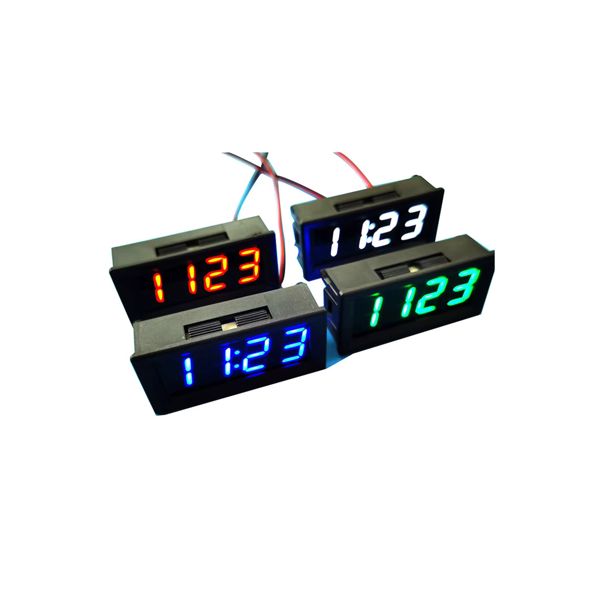 Dykbcells WiFi-Uhr mit LED Digitalröhre, elektronische Uhr mit automatischem Timing und 12/24-Stunden-Anzeige, Schwarz/Rot - Bild 6