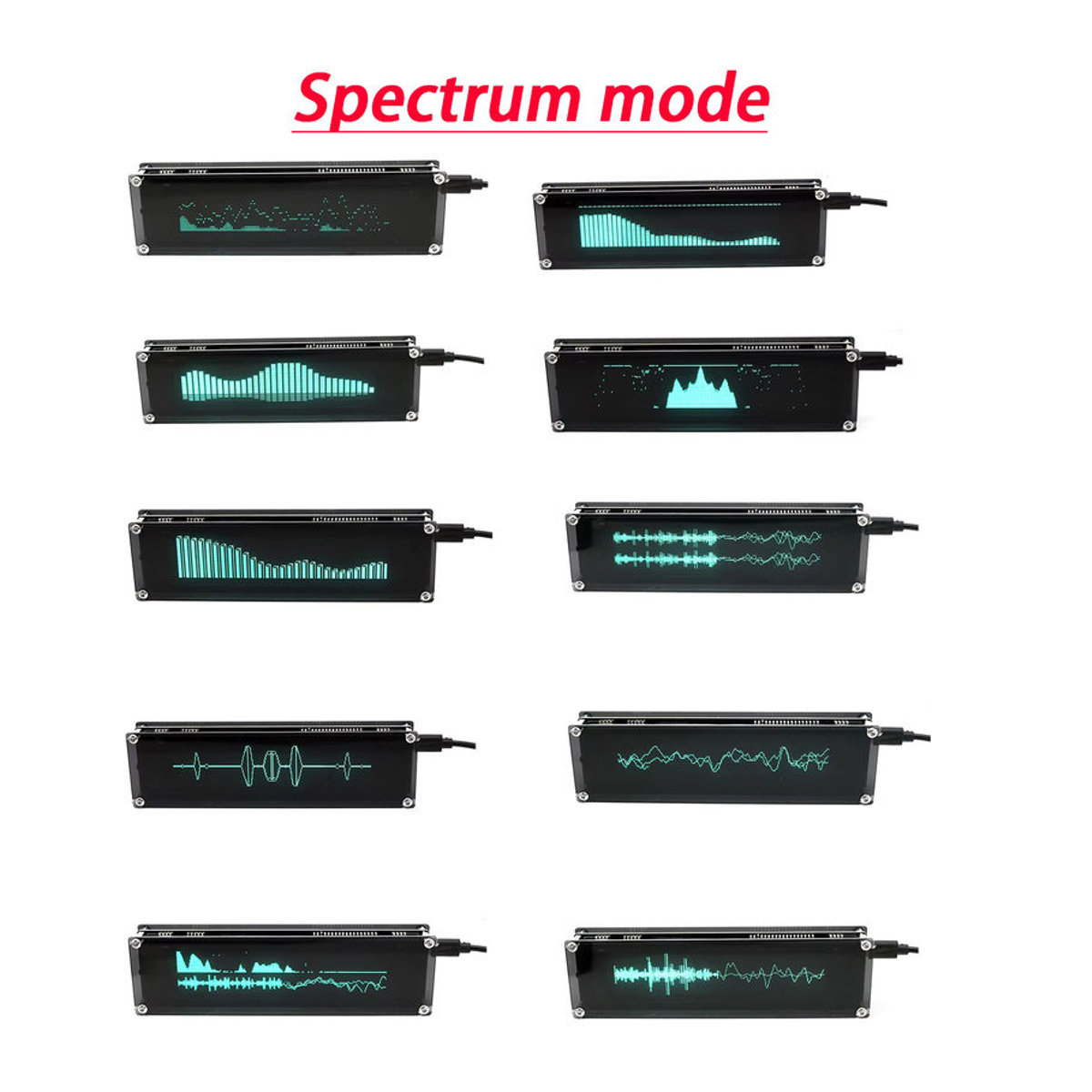 DYKBmetered VFD Musik-Spektrum VU-Meter mit MIC-Tonabnehmer und Rhythmus-Atmosphärenlicht in Schwarz - Bild 2