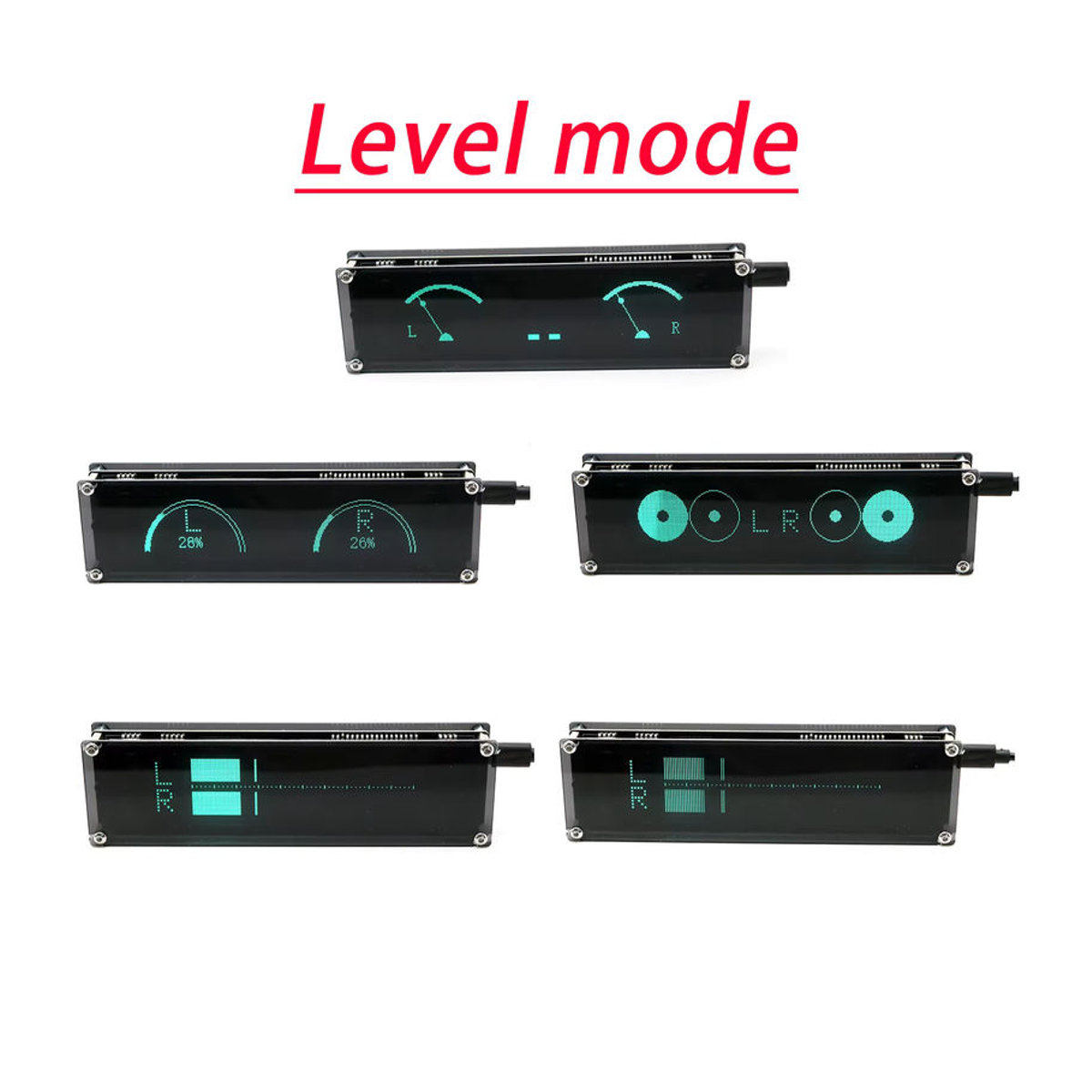 DYKBmetered VFD Musik-Spektrum VU-Meter mit MIC-Tonabnehmer und Rhythmus-Atmosphärenlicht in Schwarz - Bild 3