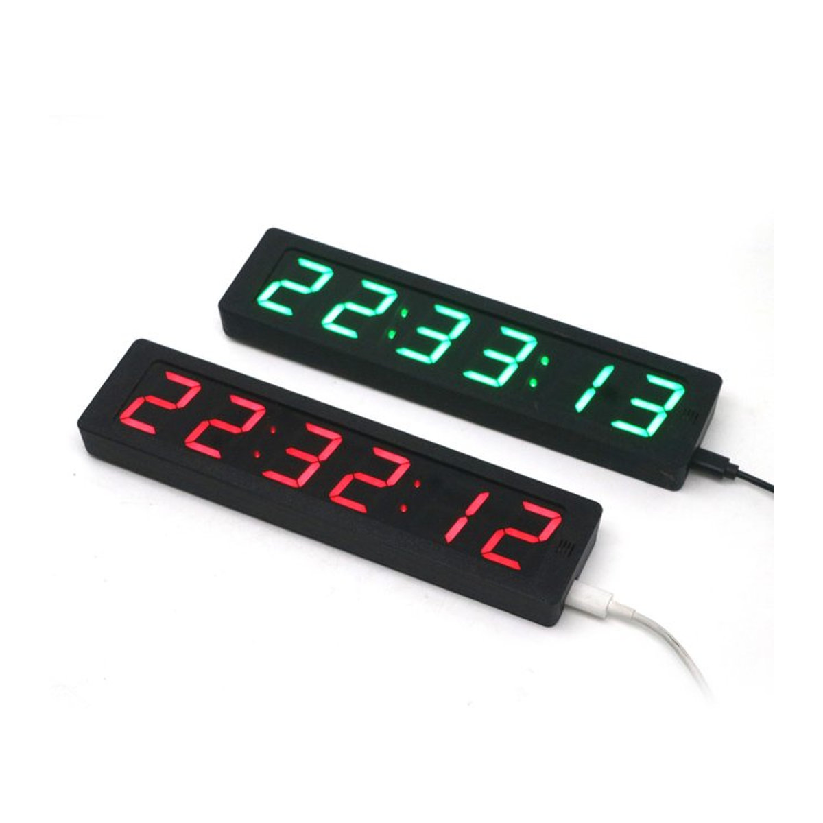 DYKBmetered WIFI-Digitaluhr mit LED-Anzeige, Wecker und Temperaturanzeige, 1,2 Zoll, USB Typ C, Schwarz oder Rot - Bild 1