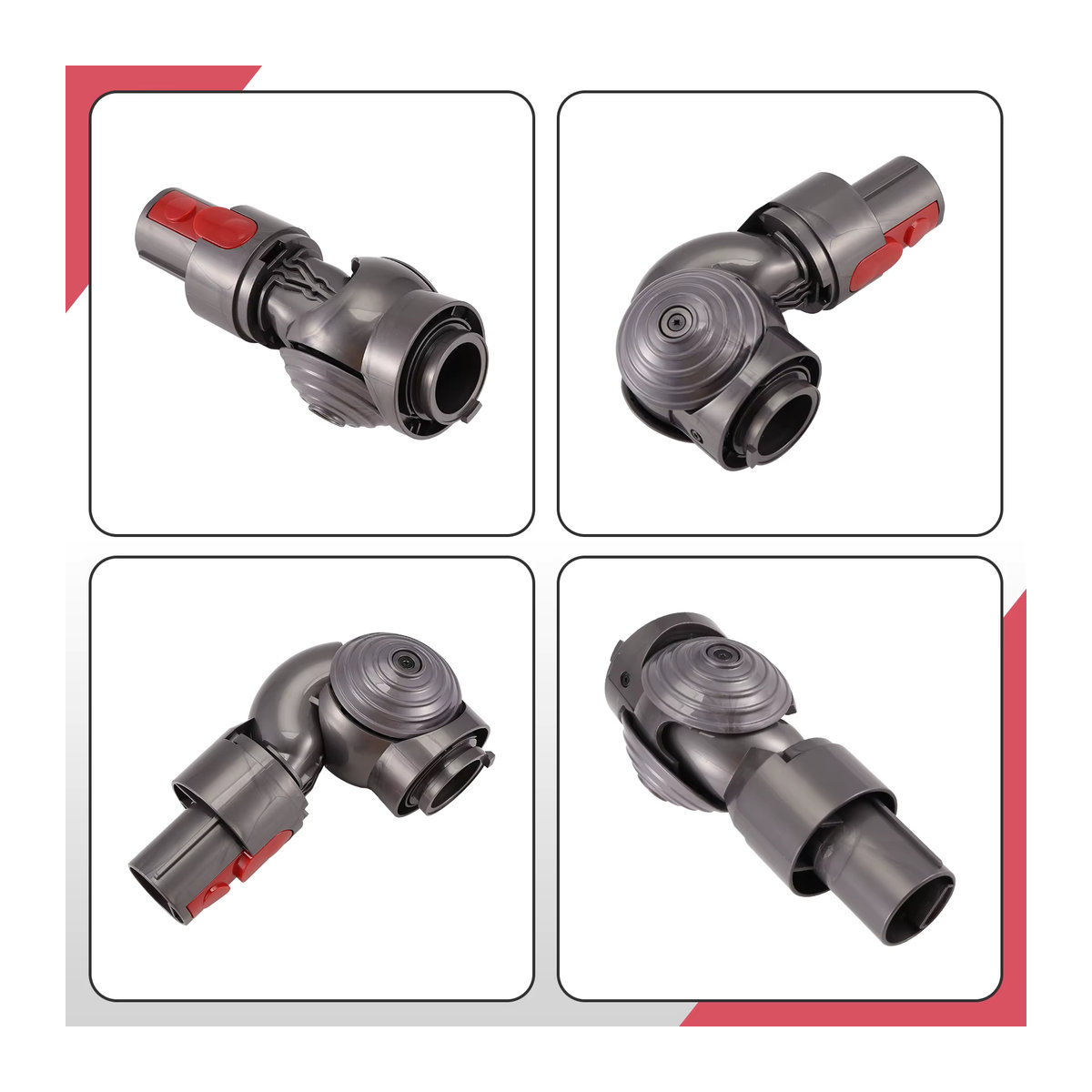 Dyson Adapter für Saugkopf mit Gelenk und Direktantrieb sowie Seitenabdeckung der Kugellager in Grau für V7 V8 V10 V11 Staubsauger - Bild 5
