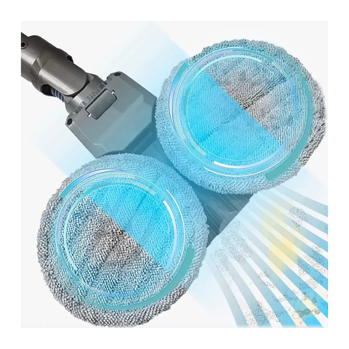 Dyson Elektrischer Mopp Kopf mit Mikrofaser Wischpads für Nass- und Trockenreinigung, Grau - Bild 3