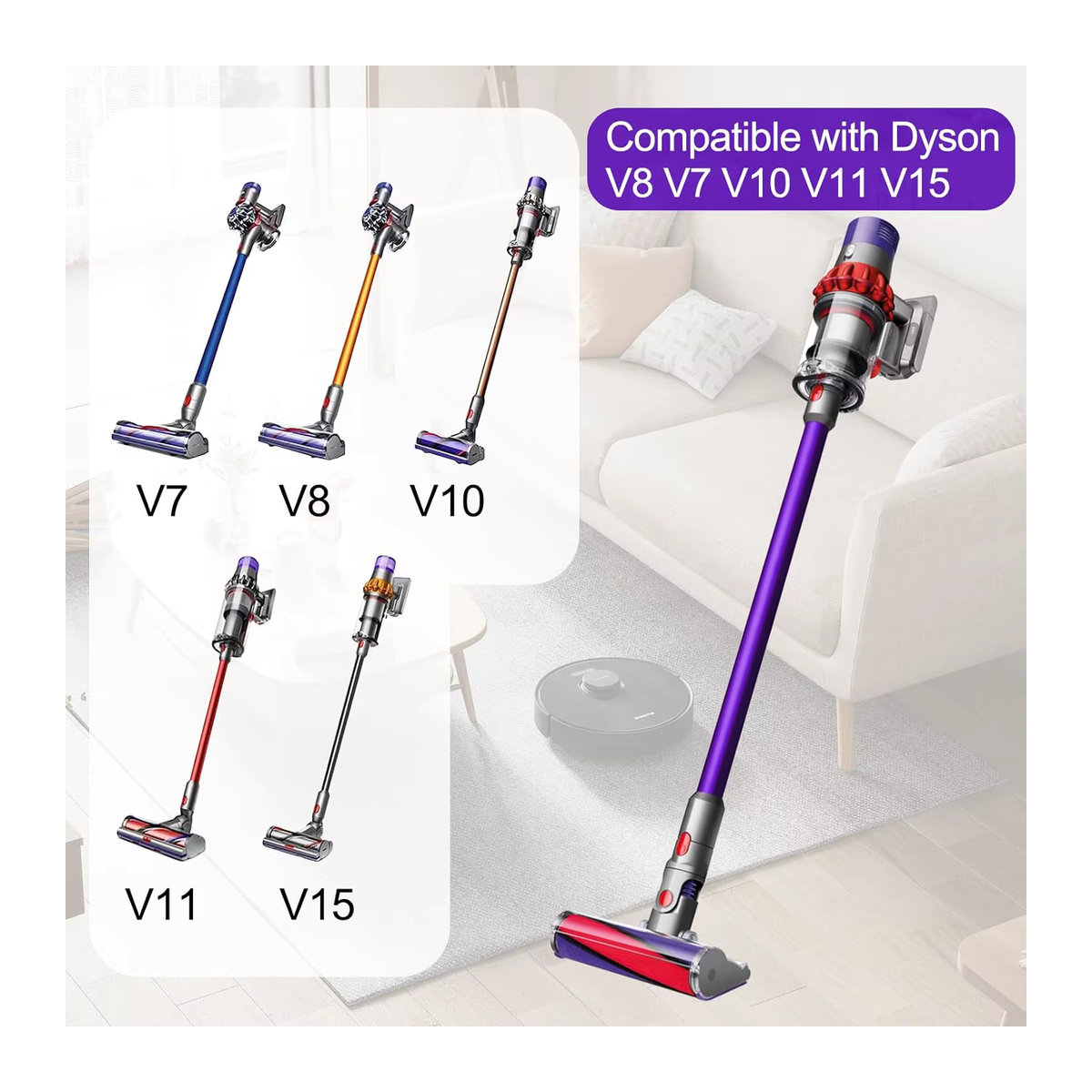 Dyson Ersatzteil Quick Release Staubsauger Stange für V15 V11 V10 V8 V7 in Gold und Bunt, Länge: 72,4 cm - Bild 2