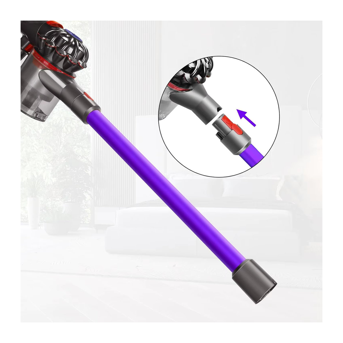 Dyson Ersatzteil Quick Release Staubsauger Stange für V15 V11 V10 V8 V7 in Gold und Bunt, Länge: 72,4 cm - Bild 4