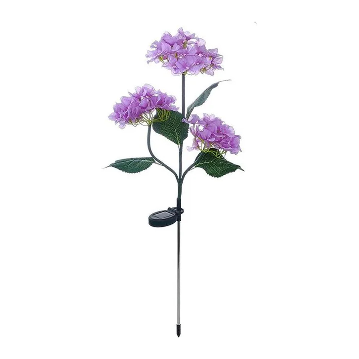 DZL General Home Appliances Solar Hortensien Gartenleuchte mit 3 LED-Blüten in Violett und Blau, wetterfeste Outdoor-Solarleuchte IP65 für Garten und Rasen - Bild 1