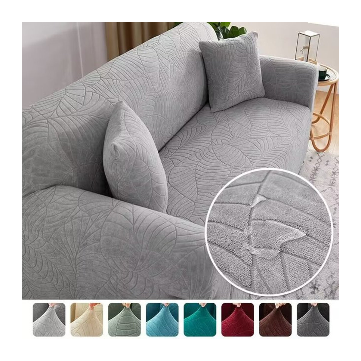 DZQ Jacquard-Sofabezug in Grau, elastischer Bezug für 1- bis 4-Sitzer und L-förmige Ecksofas - Bild 1