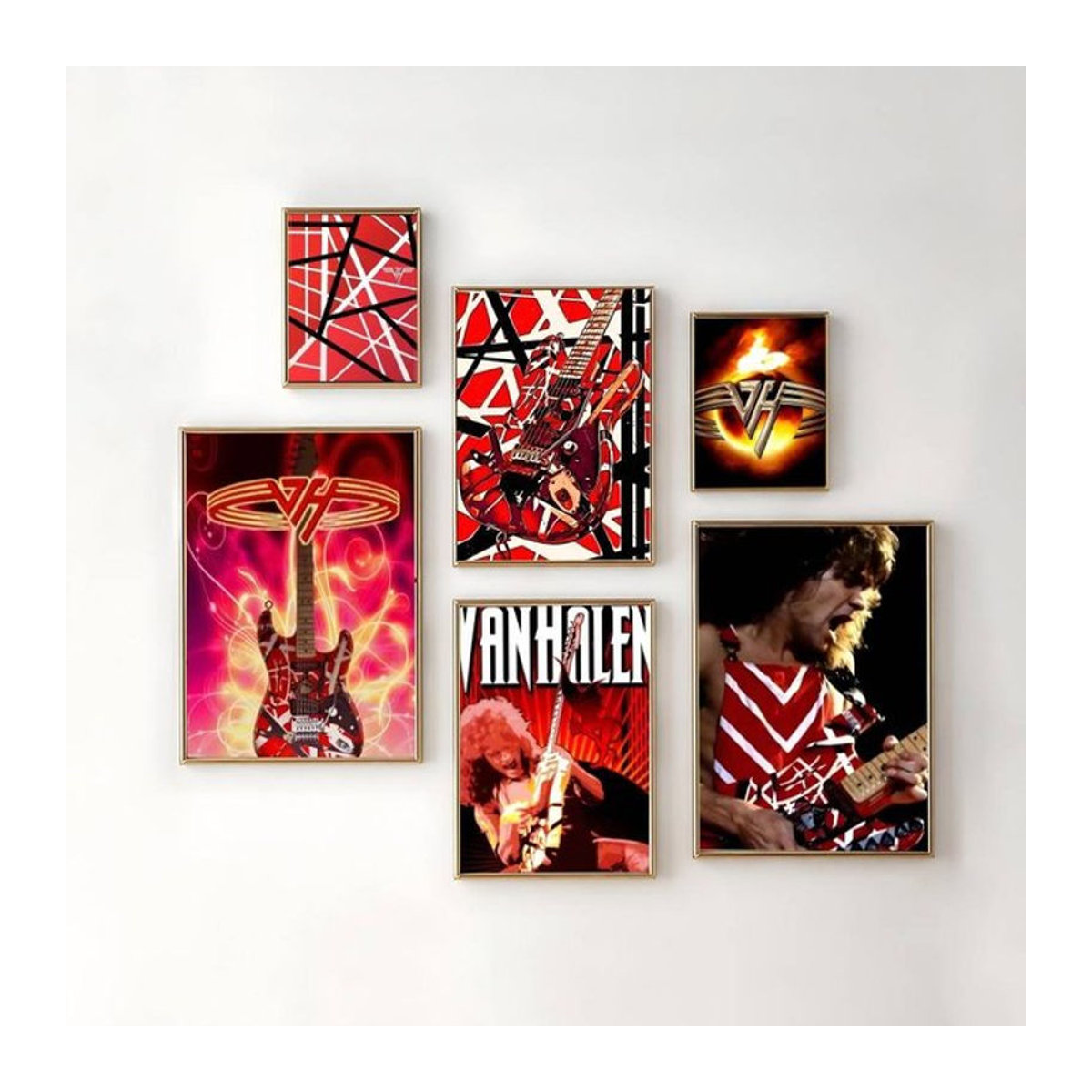 E-Eddie Van Halen Musik Poster Vintage Wandkunst Porträt aus Papier in Mehrfarbig - Bild 1