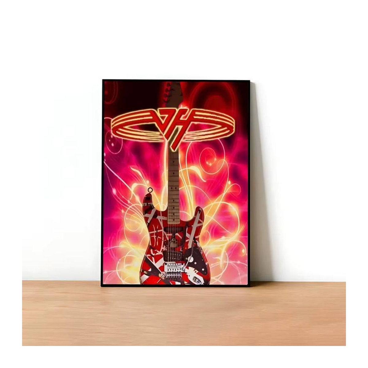 E-Eddie Van Halen Musik Poster Vintage Wandkunst Porträt aus Papier in Mehrfarbig - Bild 3