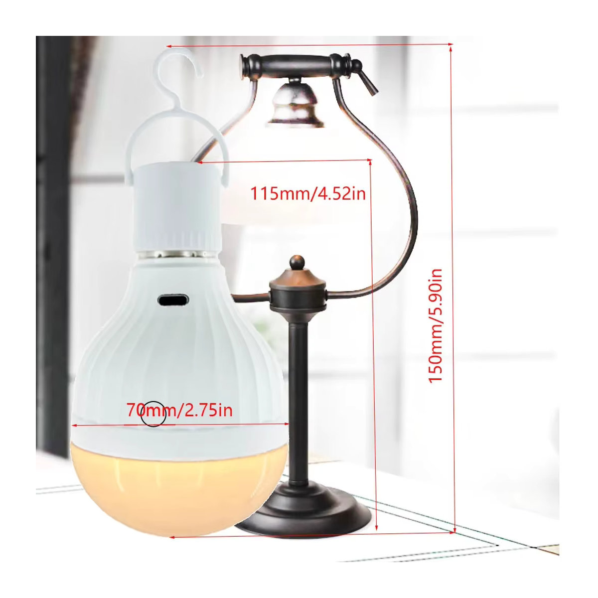 E27 Kabellose Wiederaufladbare LED-Glühbirne mit Fernbedienung und Wasserdichtigkeit für Camping und Haushalt - Bild 5