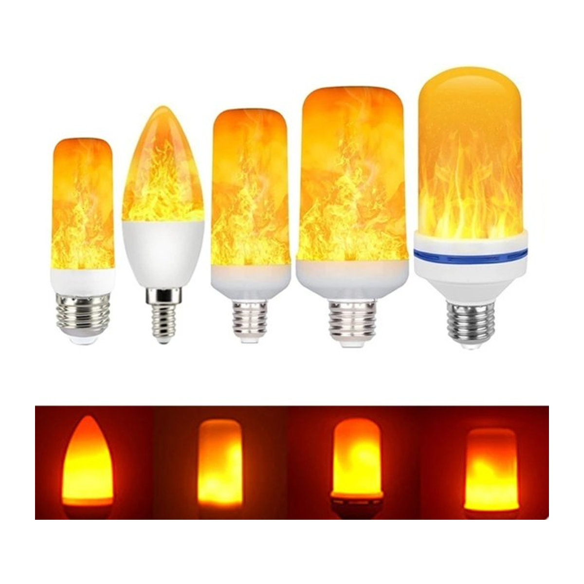 E27 LED Flammenbirne mit dynamischem Feuer-Effekt in Orange - Bild 1