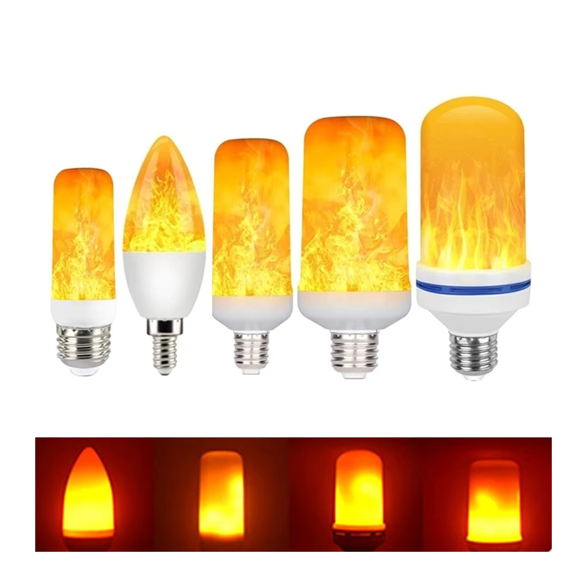E27 LED Flammenbirne mit dynamischem Feuer-Effekt in Orange - Bild 4