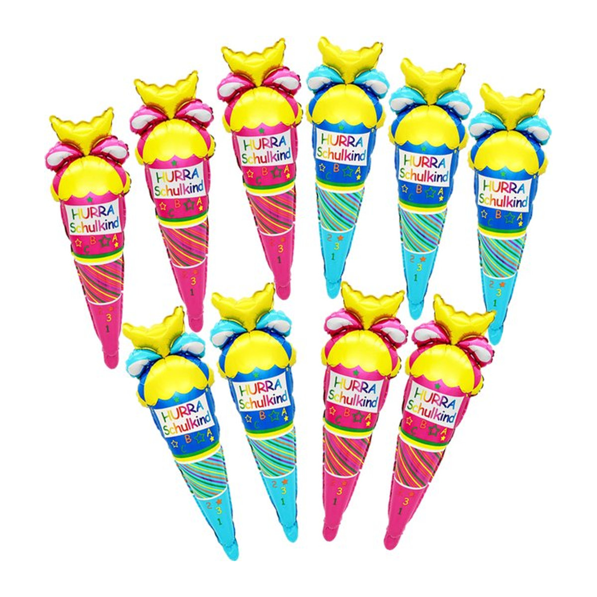 EACH PARTY Eiscreme-Sculpt-Ballons zum Schulanfang, mehrfarbig, Höhe: 70 cm - Bild 1
