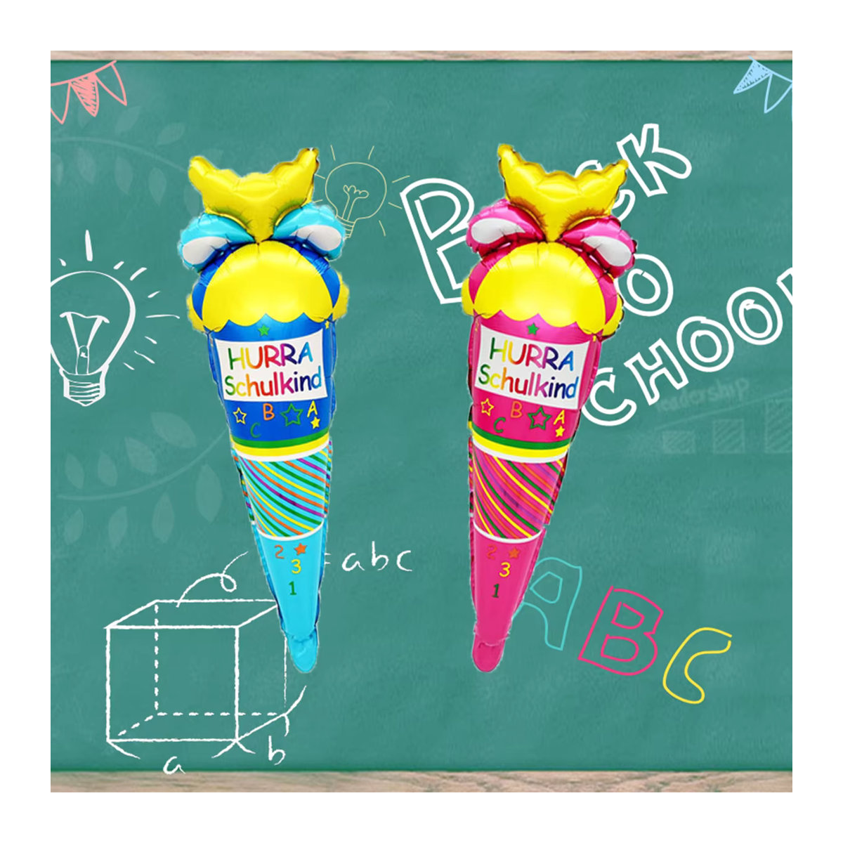 EACH PARTY Eiscreme-Sculpt-Ballons zum Schulanfang, mehrfarbig, Höhe: 70 cm - Bild 2