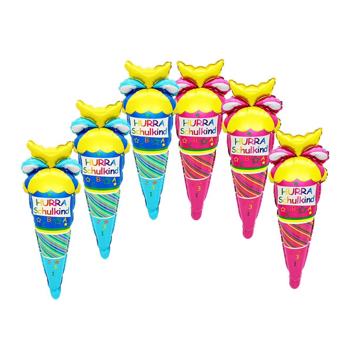 EACH PARTY Eiscreme-Sculpt-Ballons zum Schulanfang, mehrfarbig, Höhe: 70 cm - Bild 3