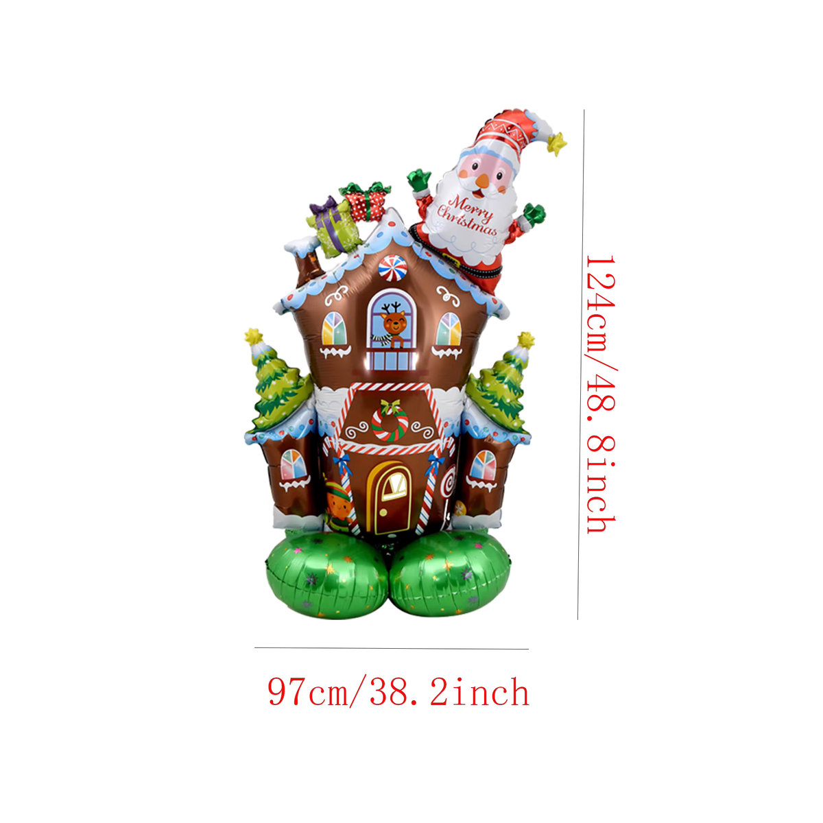 EACH PARTY Weihnachts Folienballons mit Motiven wie Santa Claus, Schneemann und Elch, mehrfarbig und stehend - Bild 3
