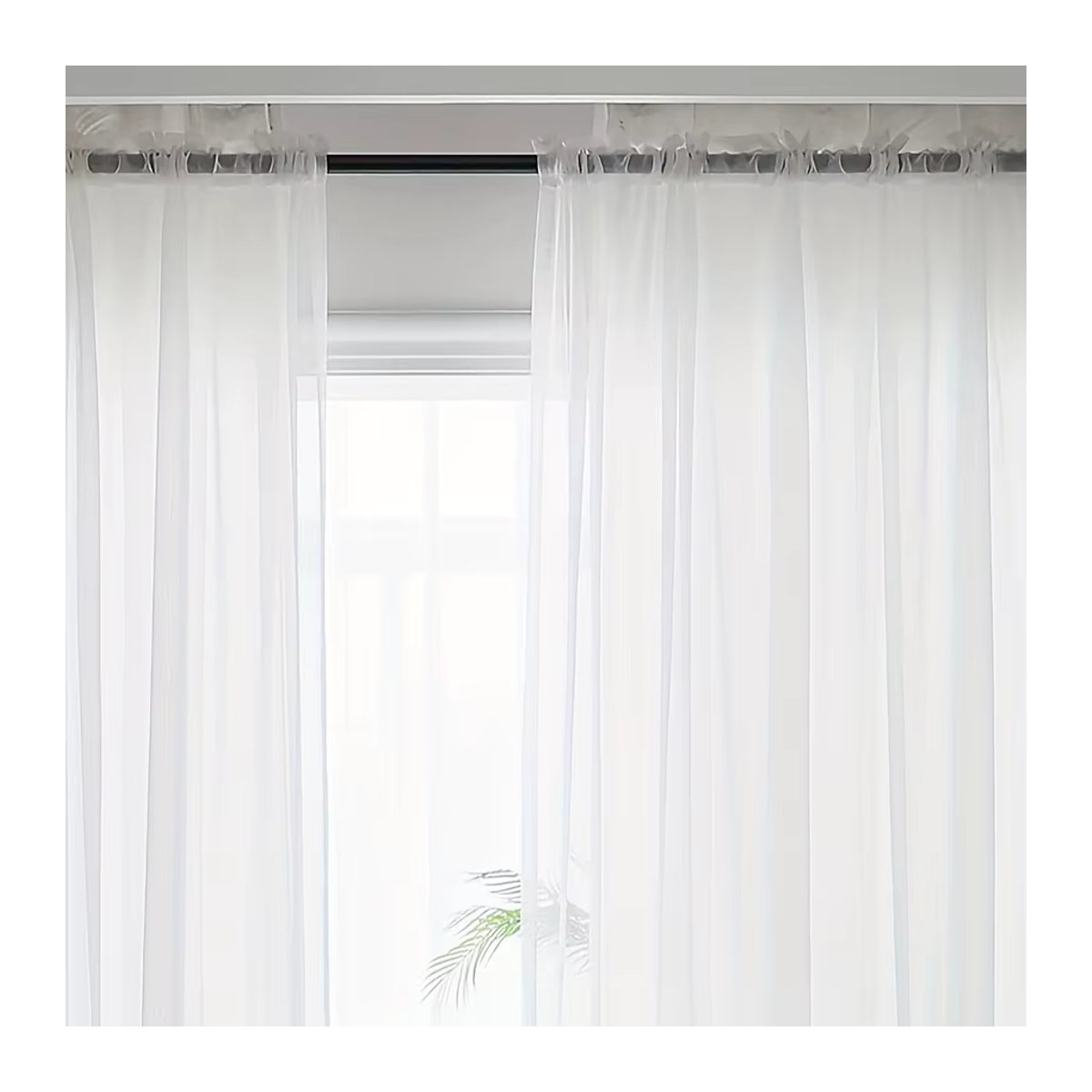 EASHION Transparente Gardinen in Weiß mit Schlaufenband für Wohnzimmer und Schlafzimmer, Höhe: 213 cm - Bild 2