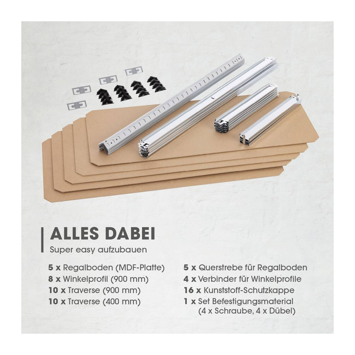 EASYmaxx 2 in 1 Schwerlastregal und Werkbank mit 5 Holzböden, B/H/T: 90 x 180 x 40 cm - Bild 2