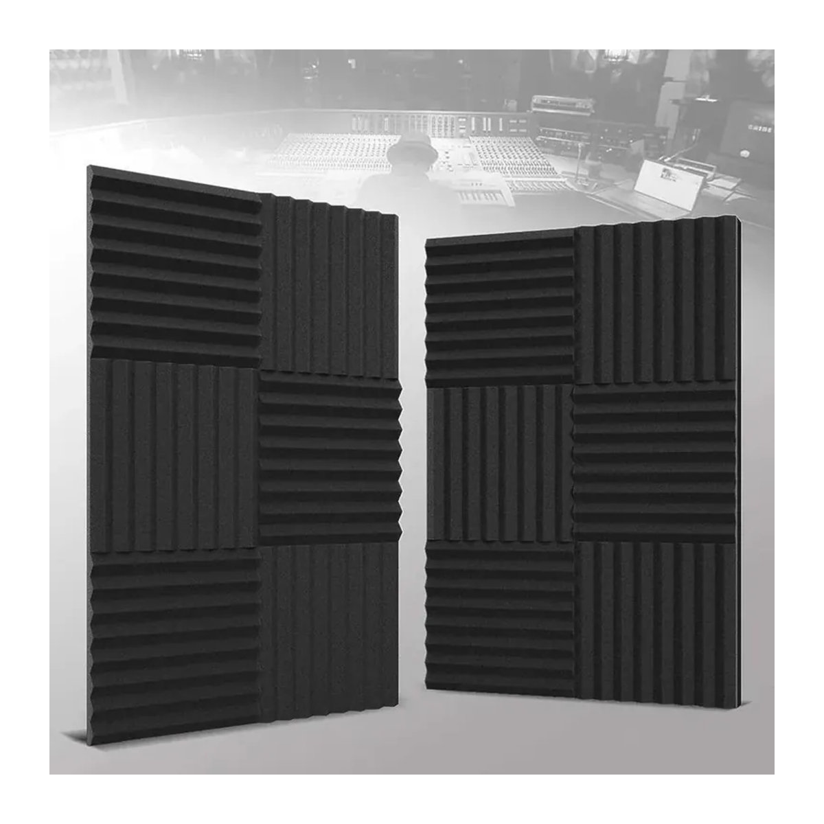 EATOUR Studio Akustikschaumstoffplatten 48er Set, schallabsorbierende Keilfliesen aus hochdichtem Schaumstoff, B/T/H: 30 x 30 x 1 cm, Farben: Schwarz und Rot - Bild 6