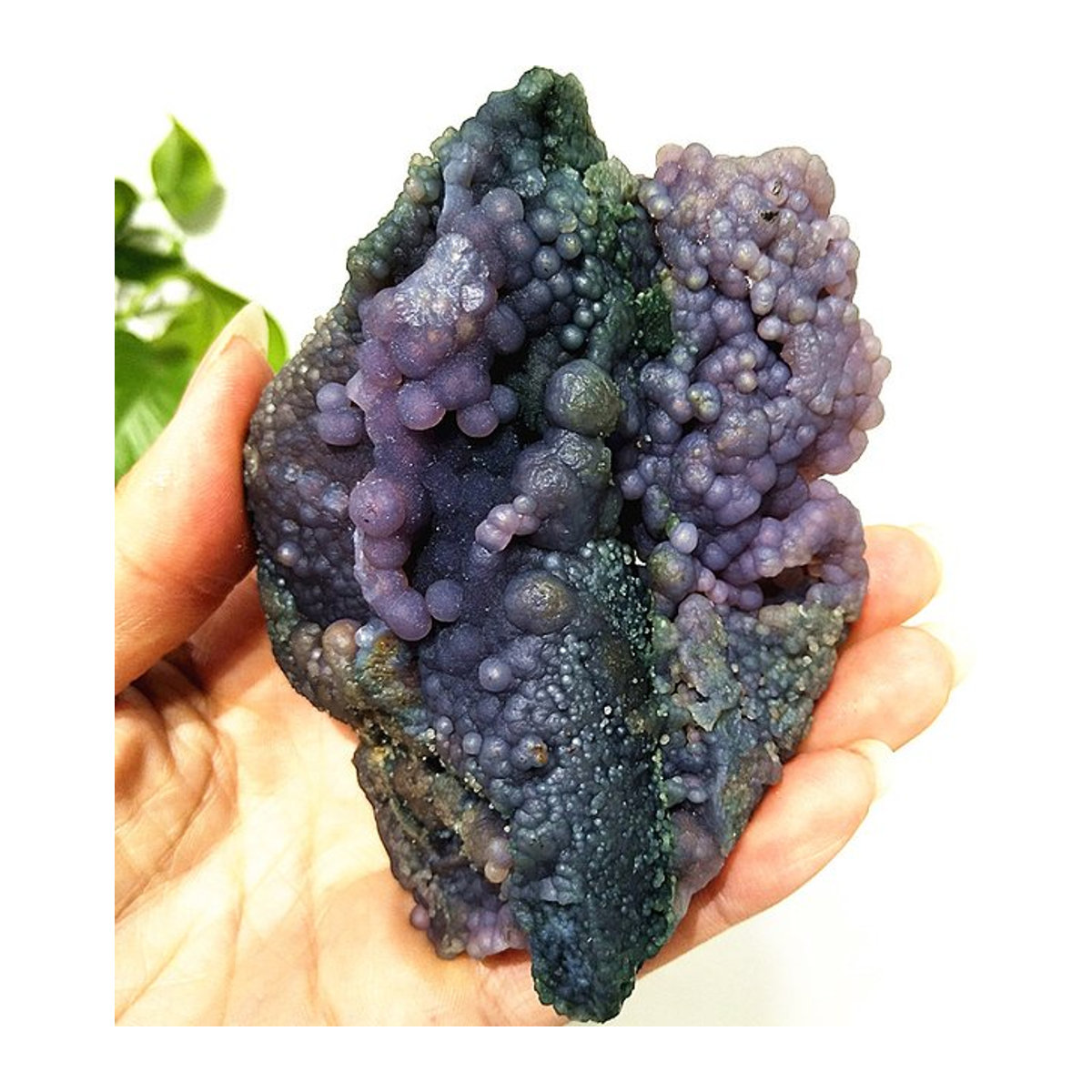 EBET Achat Traube aus Naturstein in Lila als rohe Mineral-Probe für Meditation und Reiki - Bild 1