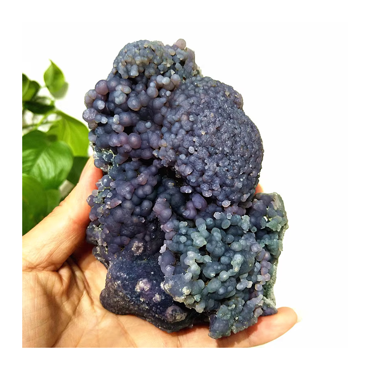 EBET Achat Traube aus Naturstein in Lila als rohe Mineral-Probe für Meditation und Reiki - Bild 2
